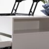 Luna - Coffee Table With Walnut Finish Lift Top, 2 Drawers, And 2 Shelves - White And Brown - Image 9
