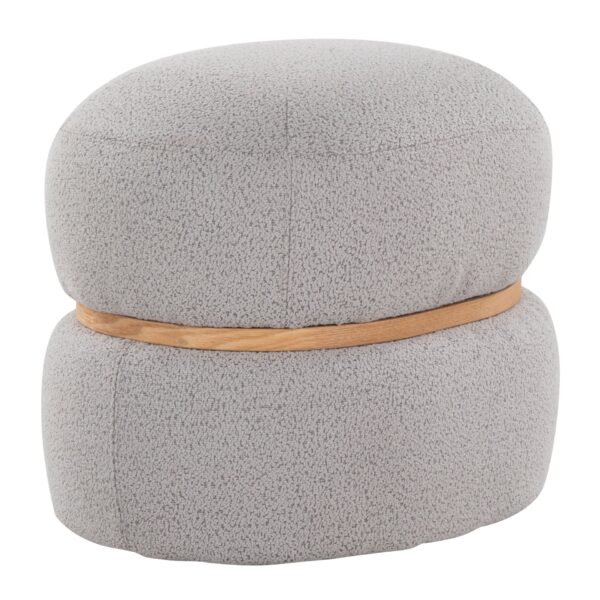 Cinch - Contemporary Pouf Ottoman - Gray / Natural