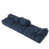 Modern Oversized Modular Sectional Sofa With Ottoman, Seat, Chaise Lounge And Armrest, Sparkling Chenille Fabric Soft Cushion Sofa With 4 Pillows, 4 Pieces Diy Combination Tufted Sofa, No Assembly Required - Blue - Image 21