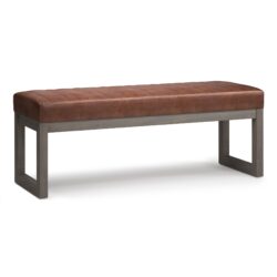 Casey - Ottoman Bench - Distressed Saddle Brown
