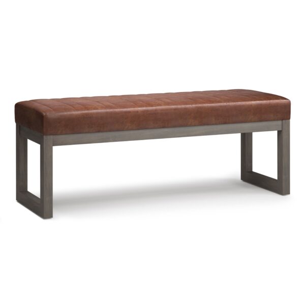 Casey - Ottoman Bench - Distressed Saddle Brown