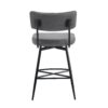 Retro Swivel Counter Stools (Set of 2) Counter Stools With Iron Frame, Sponge Cushion, Footrest, Suitable For Kitchen - Gray - Image 10