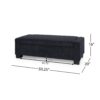 Textured Fabric Ottoman Bench With Hinged Lid - Dark Blue - Image 2