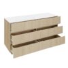 Fluted 6 Drawers Dresser, Double Dresser Chest Of Drawers, Modern Chest Of Drawers With LED, Drawer Organizer For Bedroom, Living Room, Hallway - Natural - Image 15