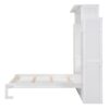 Full Size Murphy Wall Bed With Shelves And LED Lights - White - Image 5