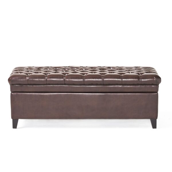 Cancia - Wide Tufted Rectangle Storage Ottoman - Brown
