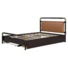 Queen Size Storage Platform Bed, With 2 Big Drawers, Twin Long Size Trundle - Walnut - Image 5