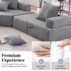 Lounge Frame For Oversized Modular U Shaped Sectional Floor Couch Convertible Compressed Couch, Spacious Foam Filled Sofa - Gray - Image 7