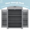Bathroom Storage Cabinet With Multi Functional Storage Space, Material, Adjustable Shelf, Slide Rail Drawer - Gray - Image 10