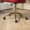 Velvet Home Office Desk Chair, Modern Cute Computer Chair With Swivel Wheels, Height Adjustable - Wine Red - Image 12