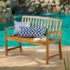 Farmhouse Style Outdoor Bench - Teak Acacia Wood - Image 2