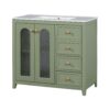 Bathroom Vanity With Two Soft Close Doors, Adjustable Shelves And Three Drawers - Green - Image 15