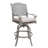 5 Piece Cast Aluminum Bar Set With Cushion, Round Table - Gray Ash - Image 2