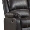 Zuriel - Synthetic Leather Recliner Loveseat - Black - Image 3