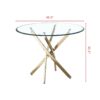Contemporary Round Clear Dining Tempered Glass Table With Gold Finish Stainless Steel Legs - Gold - Image 5