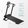 Folding Manual Walking Treadmill, Non-Electric Treadmill With Armrests And Lcd Display, Suitable For Aerobic Sport Fitness Equipment In Home Gym, Office, Apartment - Black - Image 6