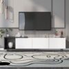 Modern Stylish Extendabletv Stand TV Cabinet For 80" TV - Black / White - Image 2