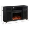 Modern Wood Cabinet With Adjustable Shelves And Embedded Fireplace With Remote Control - Black Oak - Image 3