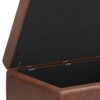 Shay - Mid Century Small Coffee Table Storage Ottoman - Distressed Saddle Brown - Image 5