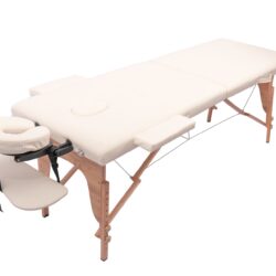 Massage Table Portable Massage Bed Lash Bed With Carrying Case Spa Table Height Adjustable, Salon Bed Face Cradle Bed - Cream