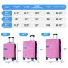 Hardshell Luggage Sets 3 Pieces Contrast Color Suitcase With Spinner Wheels And Tsa Lock 20" 24" 28" Available - Pink - Image 14