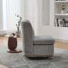 Modern Cushioned Armless Metal Base 360 Degree Swivel Chair With Pillow, Suitable For Living Room, Family Room, Bedroom, Lounge Area, Office - Gray - Image 6