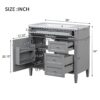 Bathroom Vanity With Top Sink, Modern Bathroom Storage Cabinet With 2 Drawers And A Tip-Out Drawer, Single Sink Bathroom Vanity - Gray - Image 8
