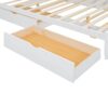 Queen Size Platform Bed With With 2 Big Drawers, Twin Long Size Trundle - White - Image 3
