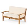 Peyton - Outdoor Loveseat And Coffee Table Set With Water Resistant Cushions - Teak - Image 10