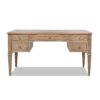 Dauphin - Gold Accent 5 Drawer Executive Desk - Natural Brown - Image 4