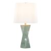 Curvo - Square Contemporary Table Lamp - Sage Green / Gold / White - Image 2