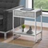 Accent Side Table, Storage Drawer, Contemporary And Modern - Gray - Image 5