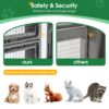 Outdoor Wooden Cat House Catio Enclosure With Super Large Enter Door Cat Kennel With Bouncy Bridge, Platforms And Small Houses Walk In Kitten Cage With Sunshine Board - Dark Gray - Image 6