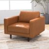 Catherine - Leather Lounge Chair Leather - Brown / Tan - Image 9