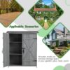 Outdoor Storage Shed With Lockable Door, Wooden Tool Storage Shed With Detachable Shelves & Pitch Roof - Gray - Image 9