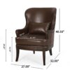 Accent Chair With Nailhead Trim And Birch Wood Legs - Dark Brown - Image 3