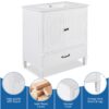 Vintage Style 30" Bathroom Vanity With Sink, Multi Functional Storage, Soft Closing Door - White - Image 8