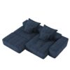 Modern Oversized Modular Sectional Sofa With Ottoman, Seat, Chaise Lounge And Armrest, Sparkling Chenille Fabric Soft Cushion Sofa With 4 Pillows, 4 Pieces Diy Combination Tufted Sofa, No Assembly Required - Blue - Image 23