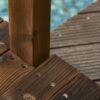 Outsunny - Fir Wood Garden Bridge Arc Walkway With Side Railings, Perfect For Backyards, Gardens, & Streams, Carbonized - Brown - Image 7