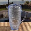 Diamond Cut Unbreakable Plastic Water Pitcher With Lid And Spout, Bpa Free, 2.5 Quarts - Blue - Image 2
