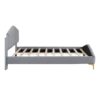 Queen Size Platform Bed With Thick, Stylish Stripe Decorated Bedboard And Elegant Leg - Gray - Image 4
