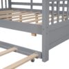 Full Size House Bed With Trundle, Modern Design For Kids With Storage Shlef - Gray - Image 14