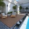 Zz Style 12" Patio Deck Tiles, Diy Interlocking Flooring - Red Brown - Image 2