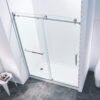 Semi-Frame Single Sliding Shower Door, 304 Stainless Steel, 5 / 16" (8Mm) Thick Sgcc Tempered Clear Glass - Chrome - Image 8