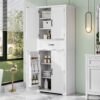 Bathroom Storage Cabinet With Multi Functional Storage Space, Drawer With Slide Rails, Adjustable Shelf - White - Image 7