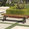 Blossom - Acacia Wood Outdoor Bench With Slat Design - Rustic - Image 3