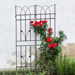4 Pack Metal Garden Rustproof Trellis For Climbing Plants, Outdoor Flower Support - Black