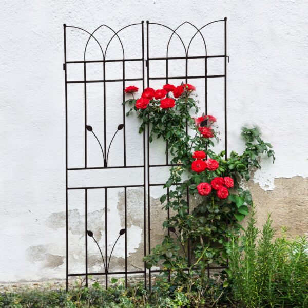4 Pack Metal Garden Rustproof Trellis For Climbing Plants, Outdoor Flower Support - Black