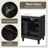 Modern Solid Wood And 24" Bathroom Vanity With Sink, Deep Drawer, Door Shelf, 2 Tier Basket - Black - Image 7