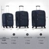 Softside Luggage Expandable 3 Piece Set Suitcase Upright Spinner Softshell Lightweight Luggage Travel Set - Dark Blue - Image 4